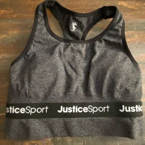 Justice Sport sports bra size 28 charcoal grey